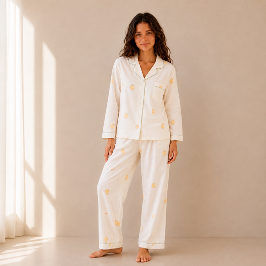 Ivory Printed PJ Set