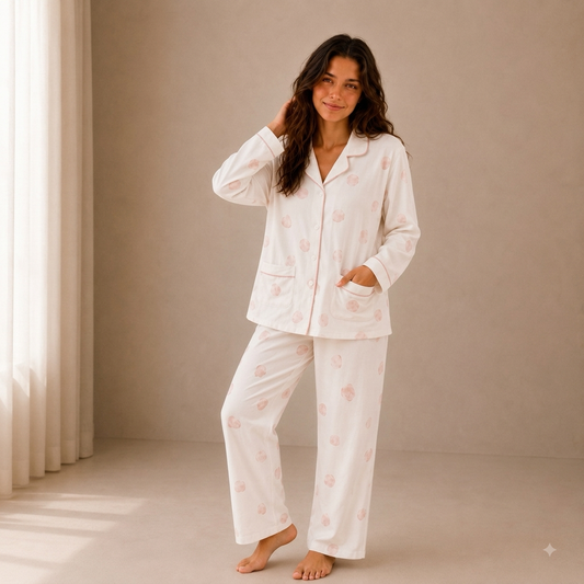 Mocha Dot PJ Set