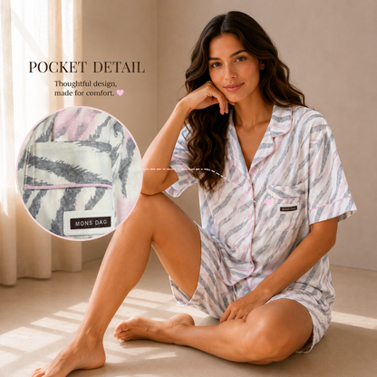 Pastel Zebra Shorts Set