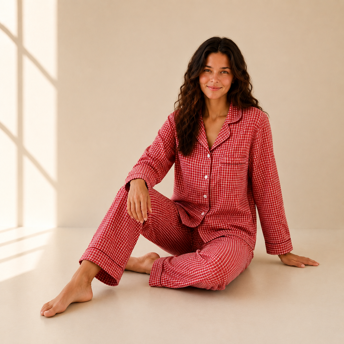 Classic Red Checks PJ Set