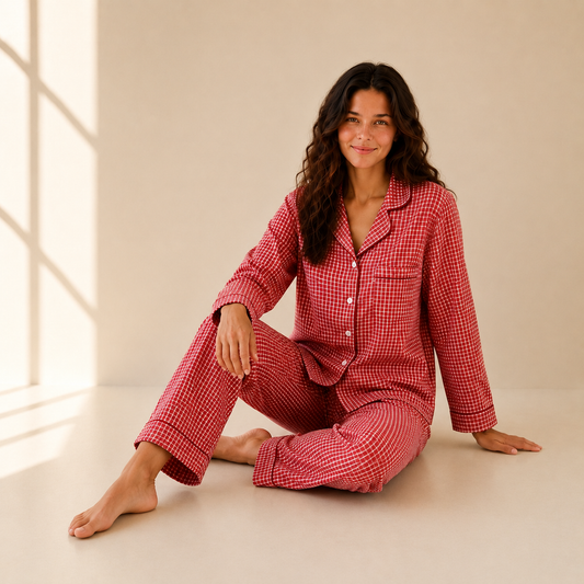 Classic Red Checks PJ Set