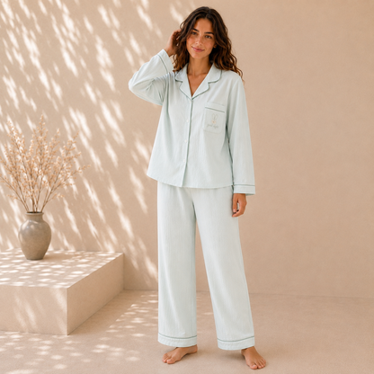 Sea Green Cloud Cotton PJ Set