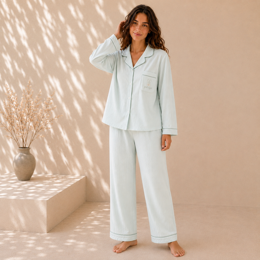 Sea Green Cloud Cotton PJ Set