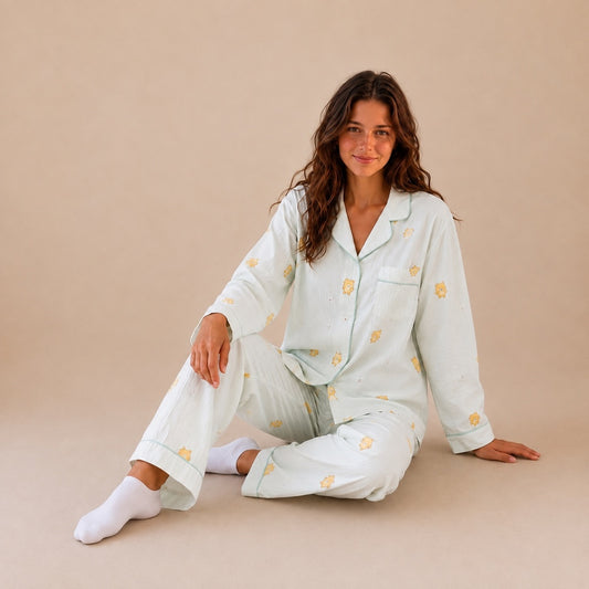 Sea Green Printed PJ Set